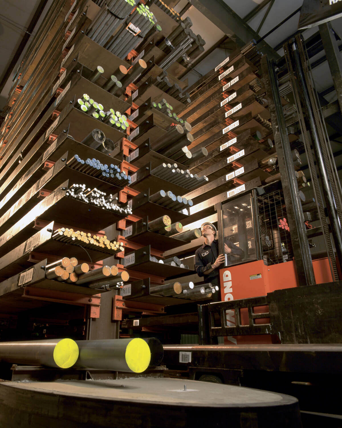 Steel worker in a factory.